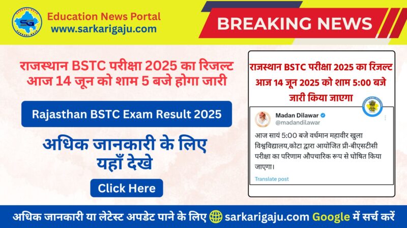 Rajasthan BSTC Exam Result 2025